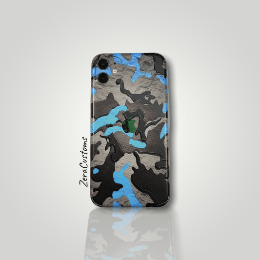 3D Blue Camo Mobile Skin and Wrap - All Brands & Models - Sneakers Passion