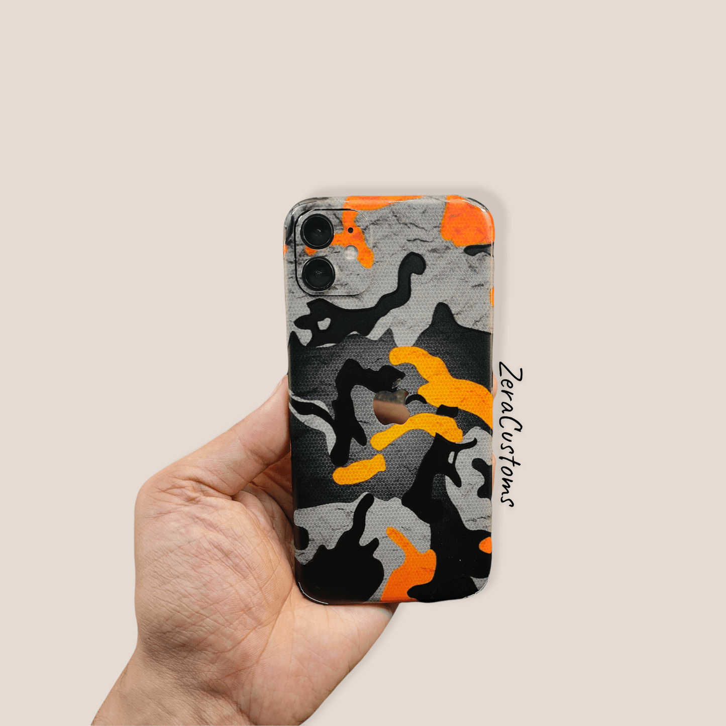3D Orange Camo Mobile Skin and Wrap - All Brands & Models - Sneakers Passion