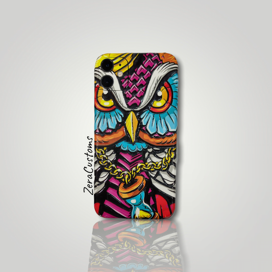 3D Colored Owl Mobile Skin and Wrap - All Brands & Models - Sneakers Passion