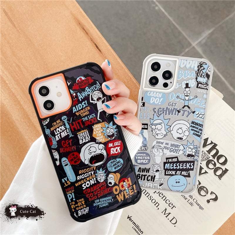 Rick and Morty Black iPhone Case - Sneakers Passion
