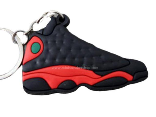 Flat Silicon Sneaker Keychain AJ 13 -Bred - Sneakers Passion