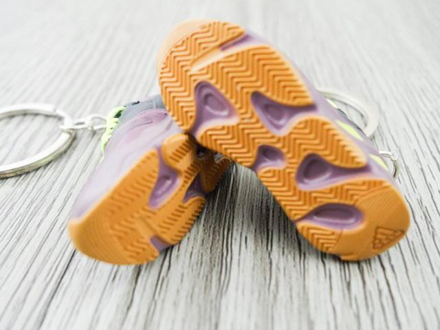 Mini Sneaker Keychains YZY - MAUVE with yellow laces - Sneakers Passion