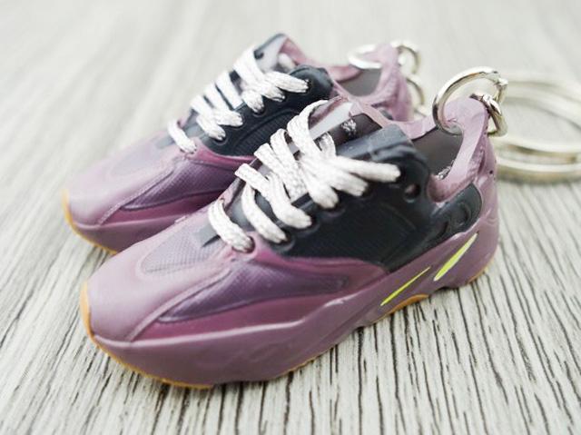Mini Sneaker Keychains YZY 700 - MAUVE with white laces - Sneakers Passion