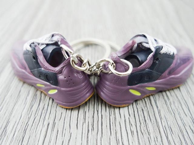 Mini Sneaker Keychains YZY 700 - MAUVE with white laces - Sneakers Passion
