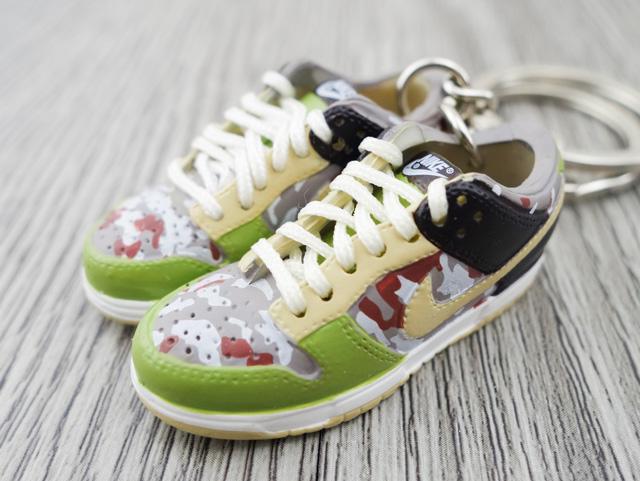 Mini sneaker keychain 3D Dunk Lo - Camo - Sneakers Passion