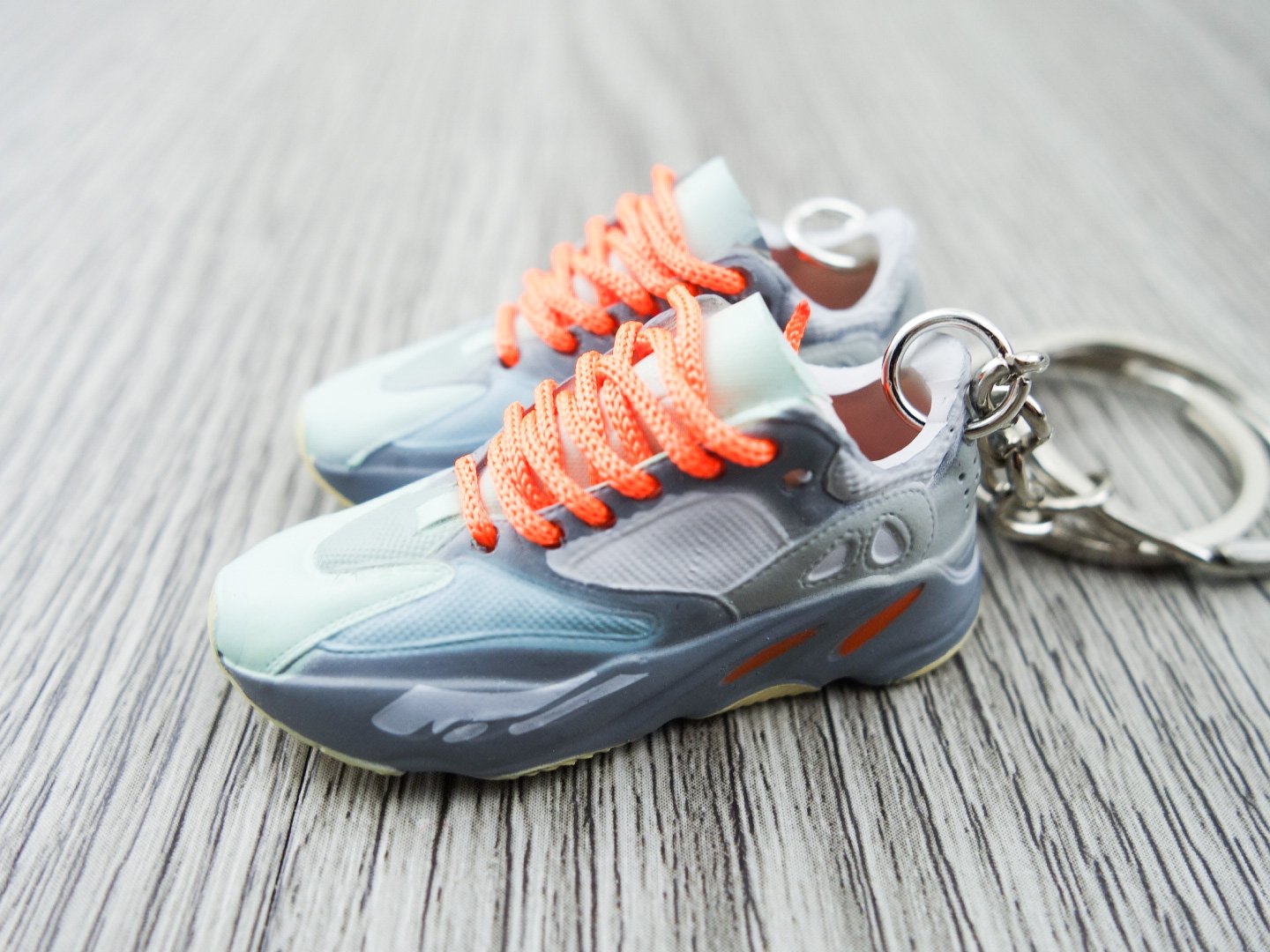 Mini Sneaker Keychains YZY 700 - Inertia with orange laces - Sneakers Passion