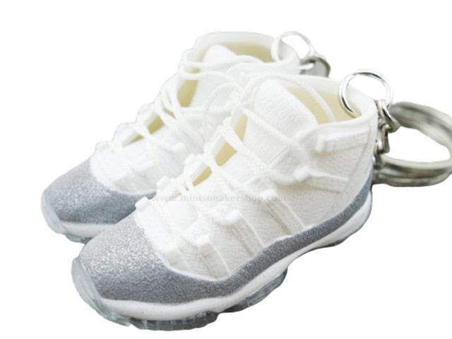 Mini 3D sneaker keychains AJ 11 - Metallic Silver - Sneakers Passion