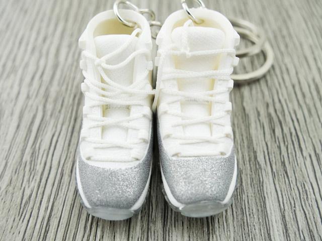 Mini 3D sneaker keychains AJ 11 - Metallic Silver - Sneakers Passion