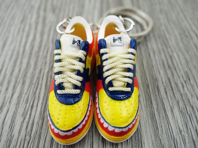 Mini 3D sneaker keychains BAPE - Yellow/Red/Blue - Sneakers Passion
