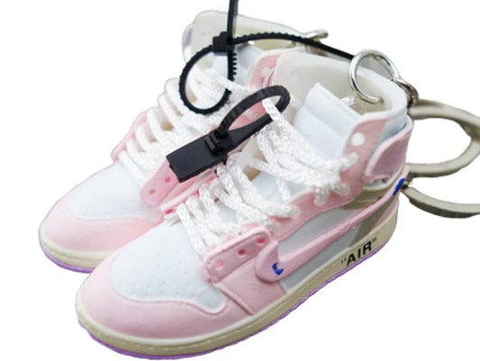 Mini sneaker keychain 3D Air Jordan 1 OW - PINK unreleased - Sneakers Passion
