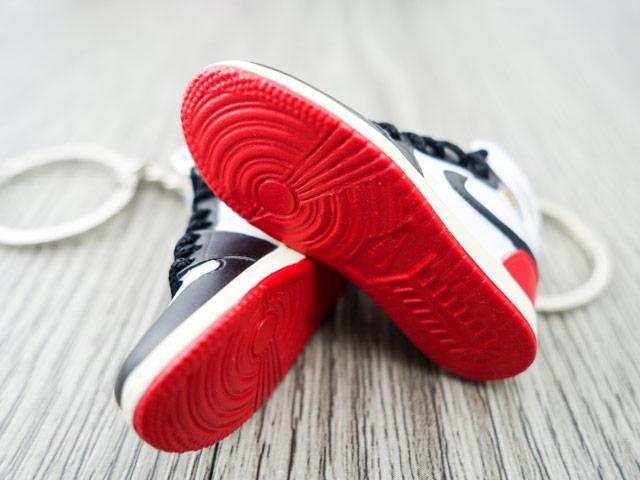 Mini sneaker keychain 3D Air Jordan 1 - High Union Los Angeles Black Toe - Sneakers Passion