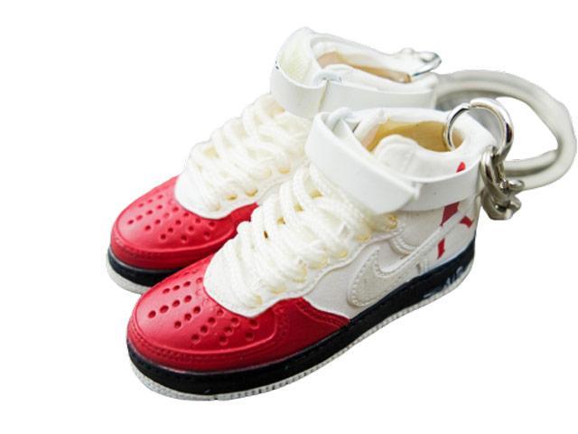Mini sneaker keychain Air Force 1 Rasheed Wallace Red and White - Sneakers Passion