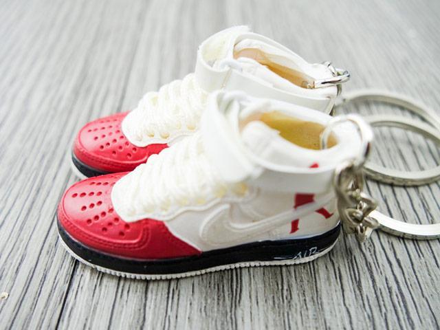 Mini sneaker keychain Air Force 1 Rasheed Wallace Red and White - Sneakers Passion
