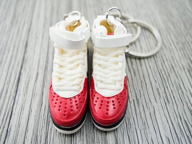 Mini sneaker keychain Air Force 1 Rasheed Wallace Red and White - Sneakers Passion