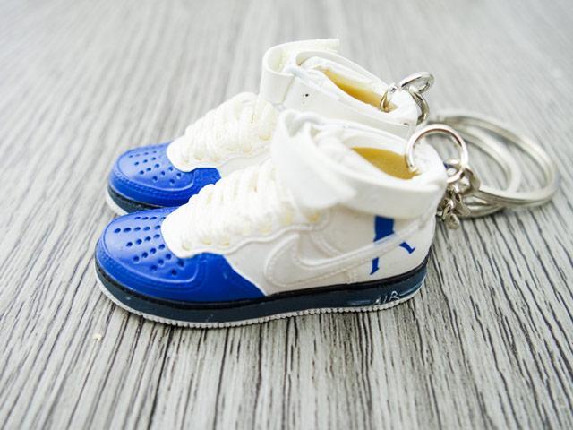 Mini sneaker keychain Air Force 1 Rasheed Wallace Blue and White - Sneakers Passion