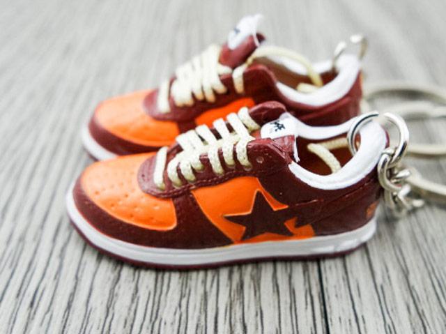 Mini 3D sneaker keychains BAPE - Brown/Orange - Sneakers Passion