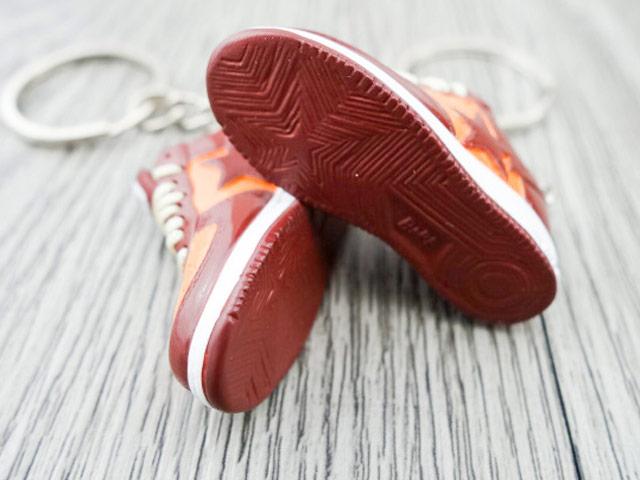 Mini 3D sneaker keychains BAPE - Brown/Orange - Sneakers Passion