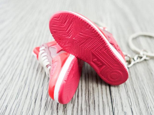 Mini 3D sneaker keychains BAPE - Red - Sneakers Passion