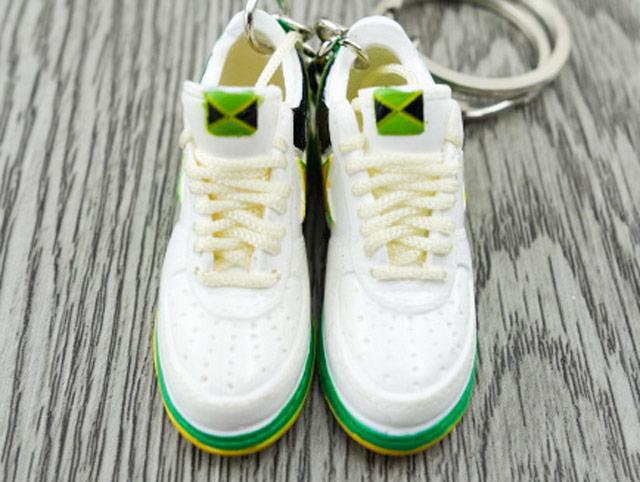 Mini 3D sneaker keychains BAPE - Yellow Green White - Sneakers Passion