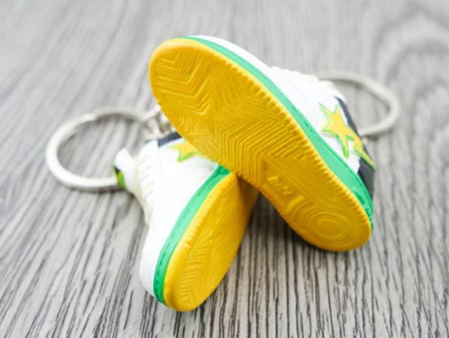 Mini 3D sneaker keychains BAPE - Yellow Green White - Sneakers Passion