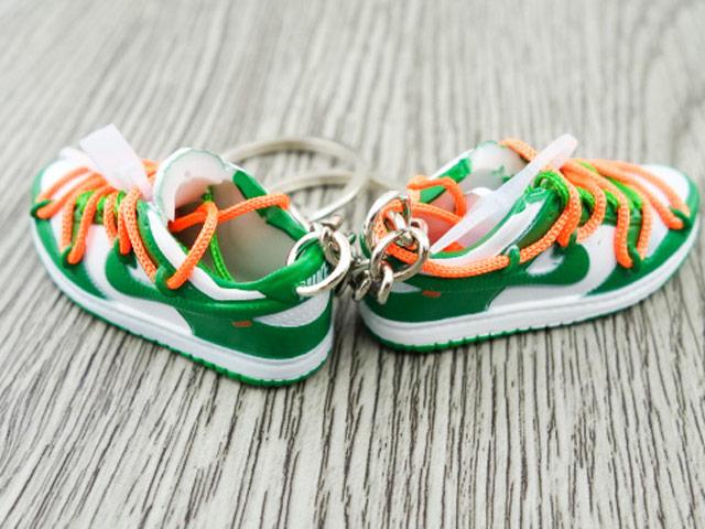 Mini sneaker keychain 3D Dunk Low OW - Pine Green - Sneakers Passion