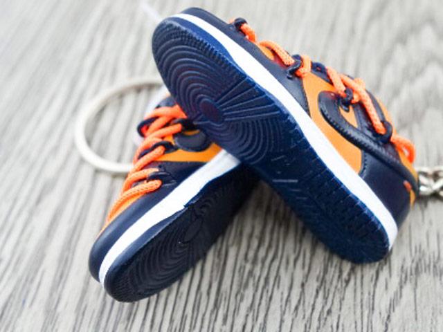 Mini sneaker keychain 3D Dunk Low OW - University Gold Midnight Navy - Sneakers Passion