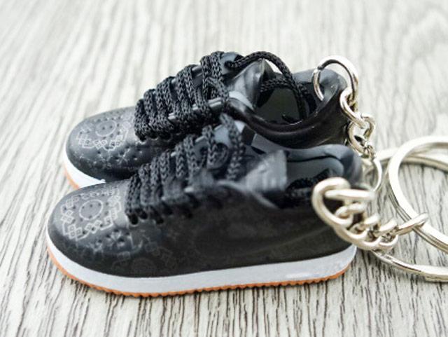 Mini 3D sneaker keychains Air Force 1 x CLOT - Black Gum - Sneakers Passion
