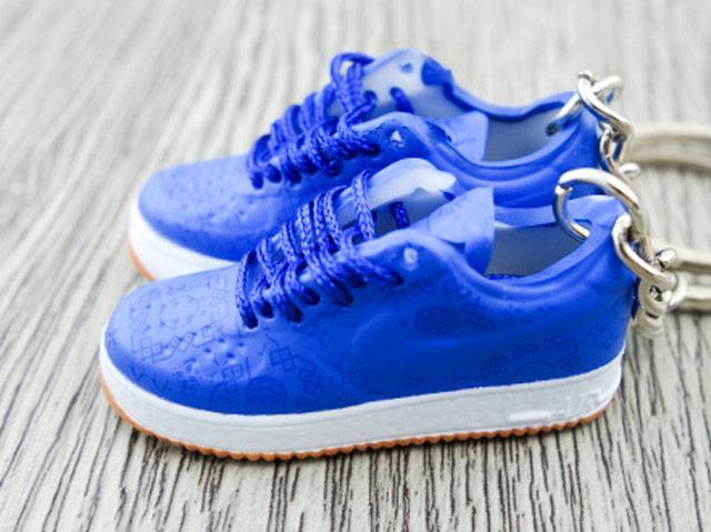 Mini 3D sneaker keychains Air Force 1 x CLOT - Blue - Sneakers Passion