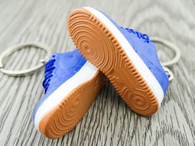 Mini 3D sneaker keychains Air Force 1 x CLOT - Blue - Sneakers Passion