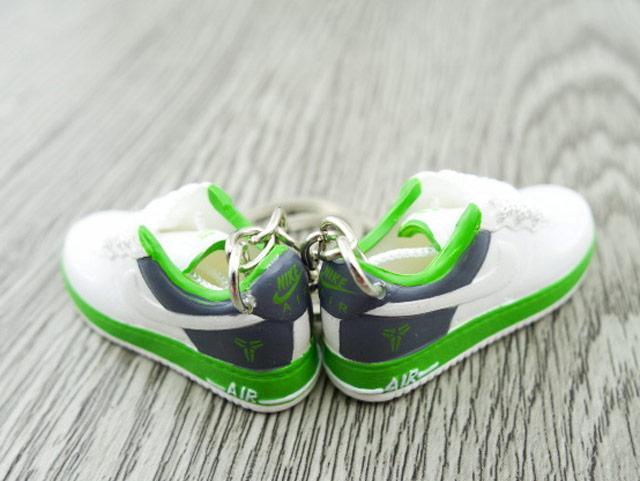Mini 3D sneaker keychains Air Force 1 White Green Grey - Sneakers Passion