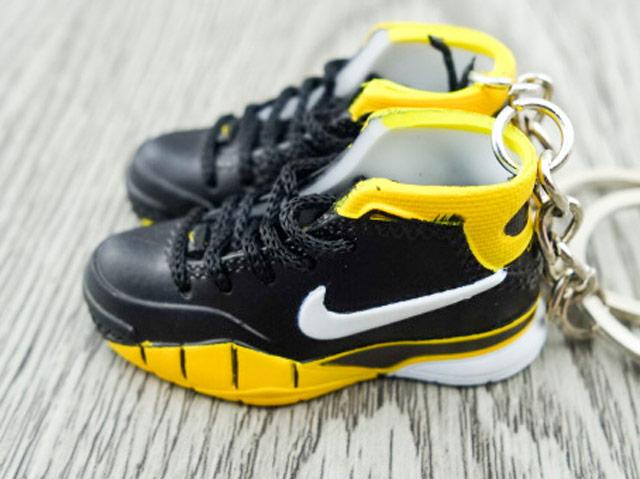 Mini sneaker keychain 3D Kobe 1 Protro Think 16 Black and Yellow - Sneakers Passion