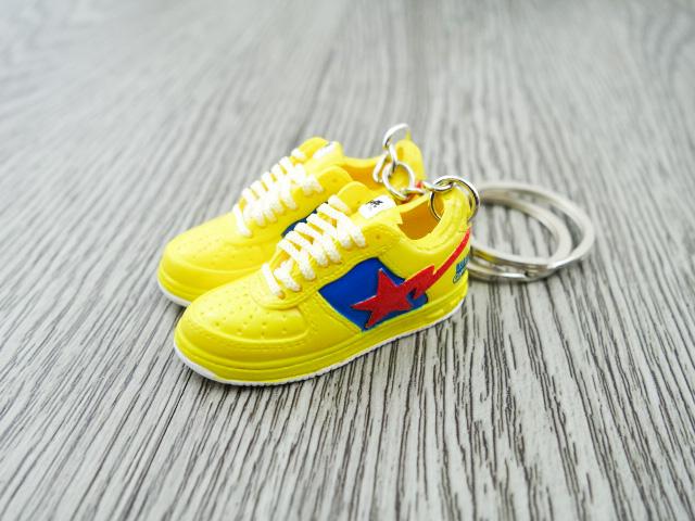 Mini 3D sneaker keychains BAPE - Yellow Blue Red - Sneakers Passion