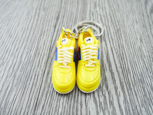 Mini 3D sneaker keychains BAPE - Yellow Blue Red - Sneakers Passion