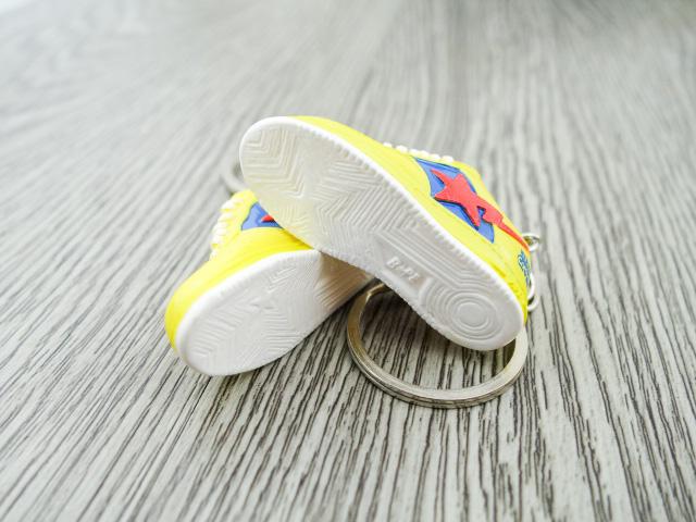 Mini 3D sneaker keychains BAPE - Yellow Blue Red - Sneakers Passion
