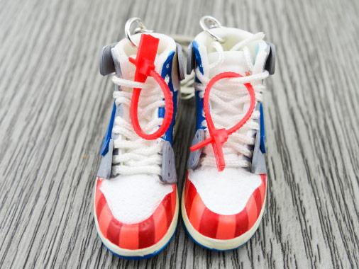 Mini sneaker keychain 3D Air Jordan 1 - concept PARRA x OW - Sneakers Passion