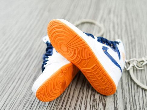 Mini sneaker keychain 3D Air Jordan 1 High Orange-Navy HQ - Sneakers Passion