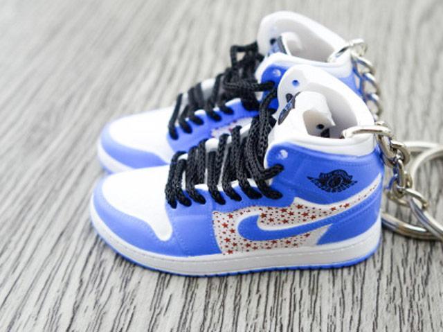 Mini sneaker keychain 3D Air Jordan 1 x SUP - Blue HQ - Sneakers Passion
