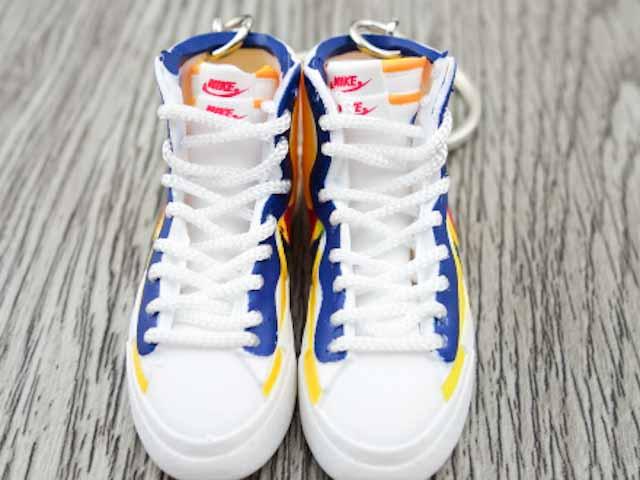 Mini 3D sneaker keychains Blazer x SACAI - Yellow/Red/Blue - Sneakers Passion