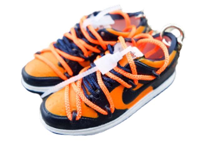 Mini sneaker keychain 3D Dunk Low OW - University Gold Midnight Navy - Sneakers Passion