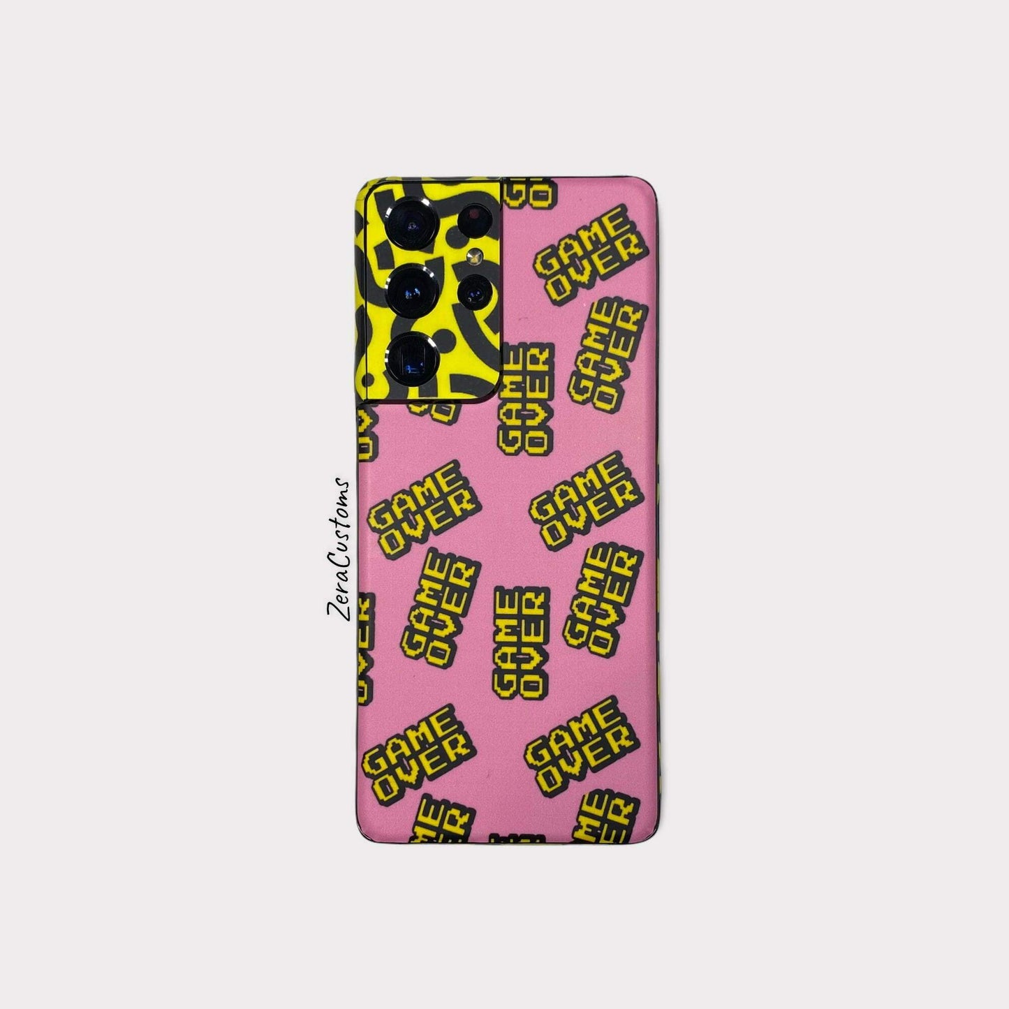 Game Over with Yellow Cutout Mobile Skin and Wrap - All Brands & Models - Sneakers Passion