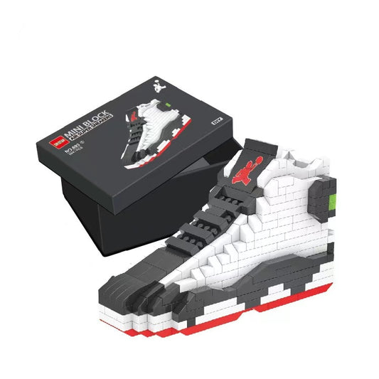 3D Mini Sneakers Blocks AJ3 White Black - Sneakers Passion