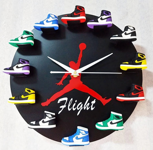 Air Jordan 3D Sneaker Model AJ Wall Clock - Black Flight - Sneakers Passion
