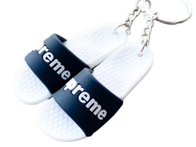 mini 3D sneaker keychains Sup Sandals Black White - Sneakers Passion
