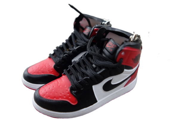 Mini sneaker keychain 3D Air Jordan 1 Black Toe - Sneakers Passion