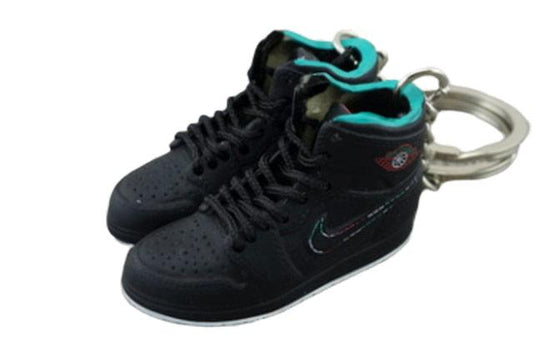 Mini sneaker keychain 3D Air Jordan 1 Black HQ - Sneakers Passion