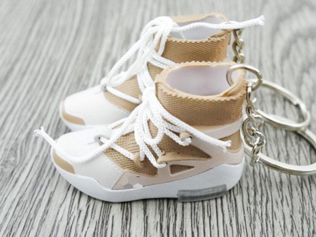 Mini 3D sneaker keychains FEAR OF G. White/Beige - Sneakers Passion