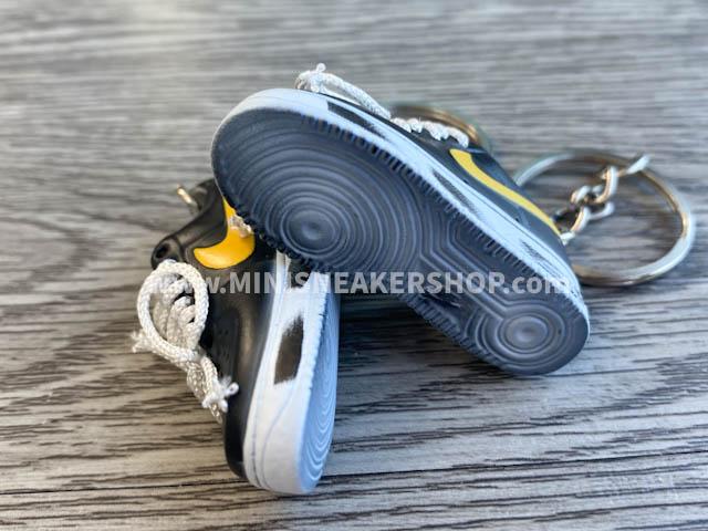mini 3D sneaker keychains Air Force 1 x G-Dragon Black and Yellow - Sneakers Passion