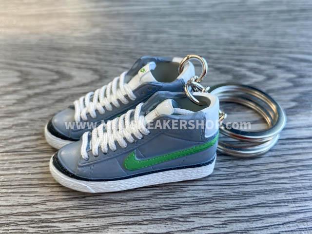 Mini 3D sneaker keychains Blazer - Grey and Green - Sneakers Passion