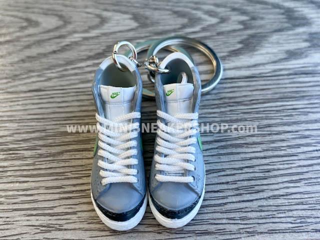 Mini 3D sneaker keychains Blazer - Grey and Green - Sneakers Passion