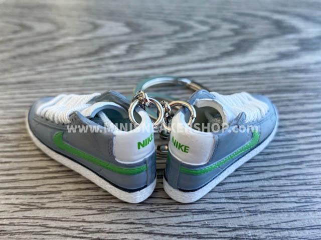 Mini 3D sneaker keychains Blazer - Grey and Green - Sneakers Passion